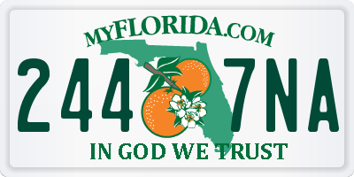 FL license plate 2447NA