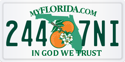 FL license plate 2447NI