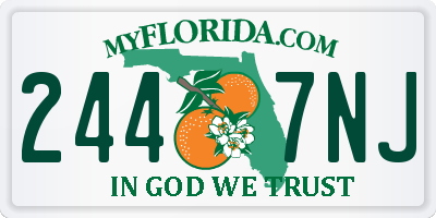 FL license plate 2447NJ