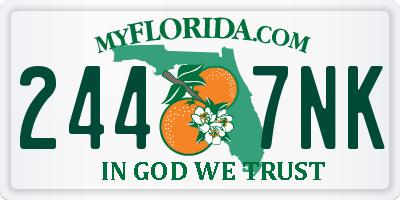 FL license plate 2447NK