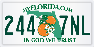 FL license plate 2447NL