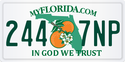 FL license plate 2447NP