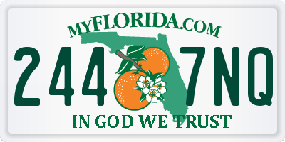 FL license plate 2447NQ