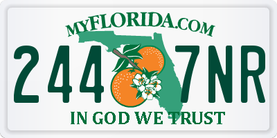 FL license plate 2447NR