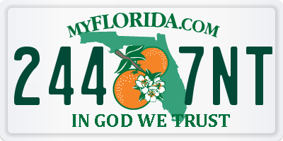 FL license plate 2447NT