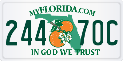 FL license plate 2447OC