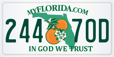 FL license plate 2447OD