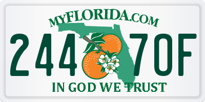 FL license plate 2447OF