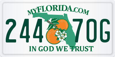 FL license plate 2447OG