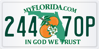 FL license plate 2447OP