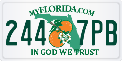 FL license plate 2447PB