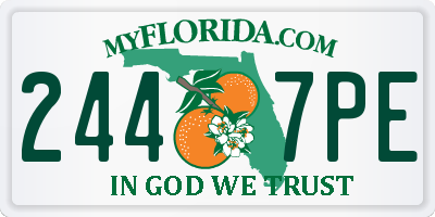 FL license plate 2447PE
