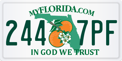 FL license plate 2447PF