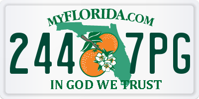 FL license plate 2447PG