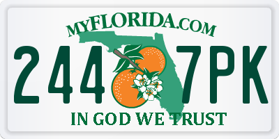 FL license plate 2447PK