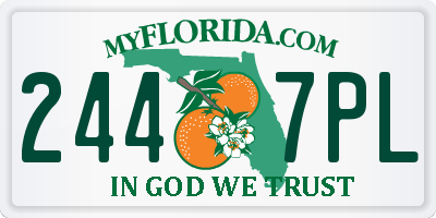 FL license plate 2447PL