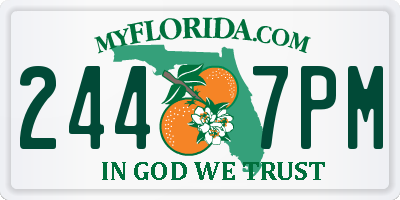 FL license plate 2447PM