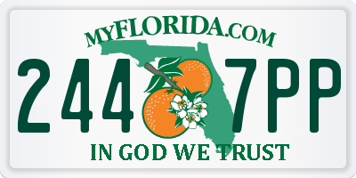 FL license plate 2447PP