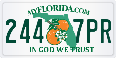 FL license plate 2447PR
