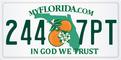 FL license plate 2447PT