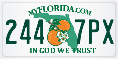 FL license plate 2447PX