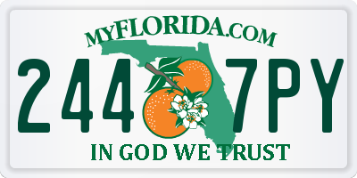 FL license plate 2447PY