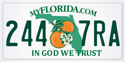 FL license plate 2447RA