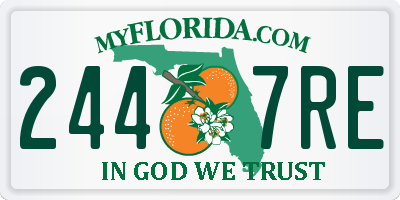 FL license plate 2447RE