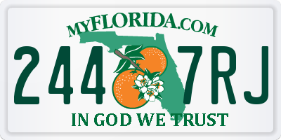 FL license plate 2447RJ