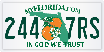 FL license plate 2447RS