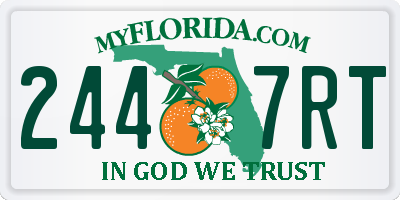 FL license plate 2447RT