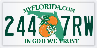 FL license plate 2447RW