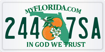 FL license plate 2447SA