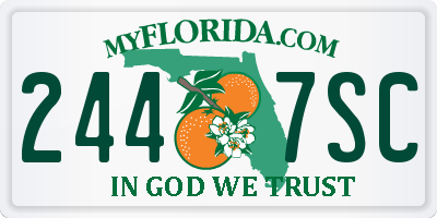 FL license plate 2447SC