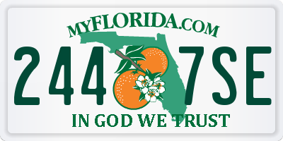FL license plate 2447SE