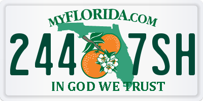 FL license plate 2447SH