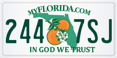 FL license plate 2447SJ