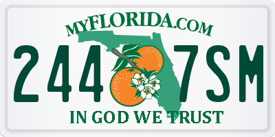 FL license plate 2447SM