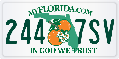 FL license plate 2447SV