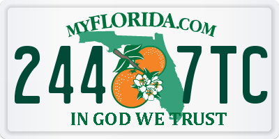FL license plate 2447TC