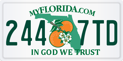 FL license plate 2447TD
