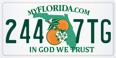 FL license plate 2447TG