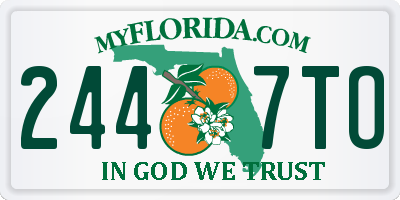 FL license plate 2447TO