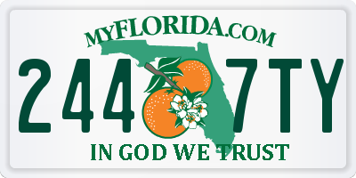 FL license plate 2447TY