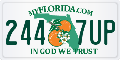 FL license plate 2447UP