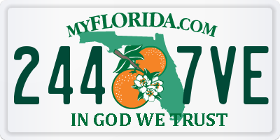 FL license plate 2447VE