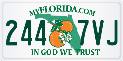FL license plate 2447VJ