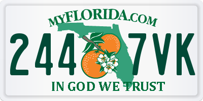 FL license plate 2447VK