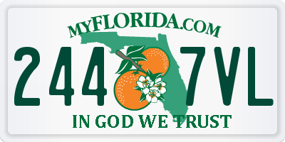 FL license plate 2447VL