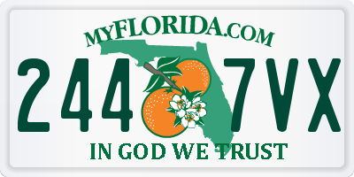 FL license plate 2447VX